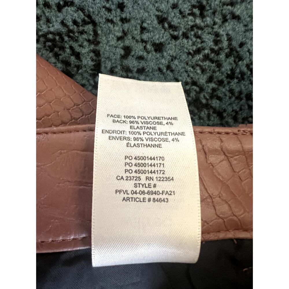 Wilfred The Melina High Waisted Vegan Leather Pants Size 4 Brown Textured - Picture 10 of 10